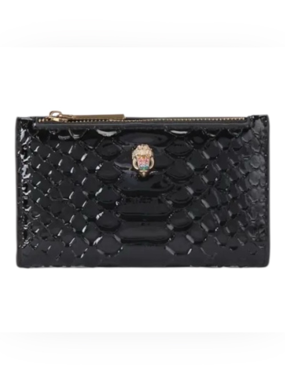 Kurt Geiger NWT Kensington Black Patent Embossed Leather Wallet